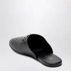 GUCCI Black leather mules with Horsebit