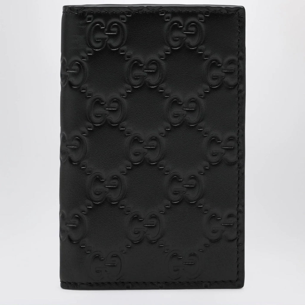 GUCCI Black GG Emblem vertical card holder