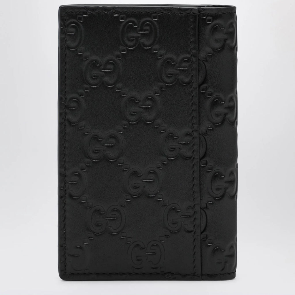 GUCCI Black GG Emblem vertical card holder