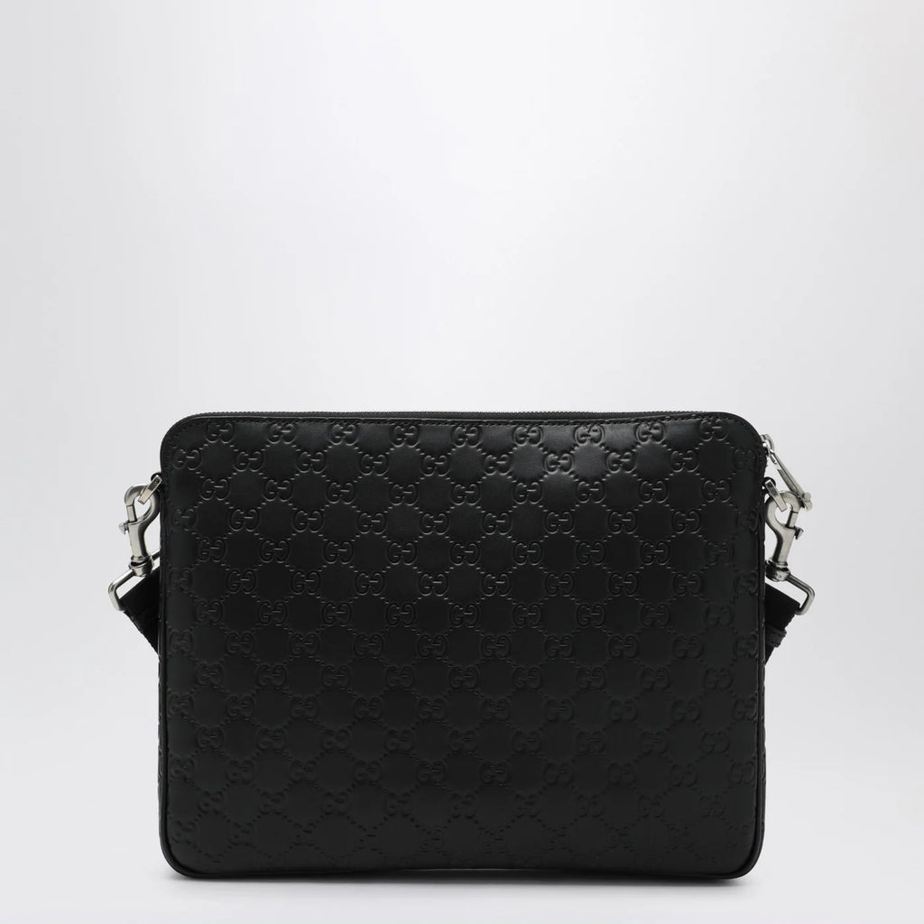 GUCCI Medium black GG Emblem shoulder bag
