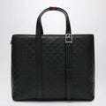 GUCCI Large black GG Emblem shopping bag