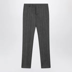GUCCI White/black mouliné fabric trousers