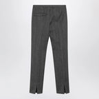 GUCCI White/black mouliné fabric trousers