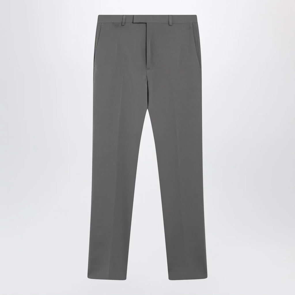 GUCCI Grey wool satin trousers