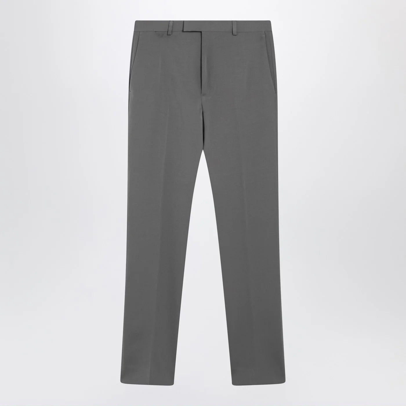 GUCCI Grey wool satin trousers
