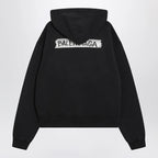 Balenciaga Black washed Masking Tape oversize hoodie
