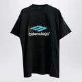 Balenciaga Oversized washed black 3B T-shirt