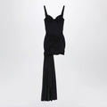 Balenciaga Black draped mini dress in jersey