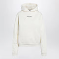 Balenciaga Medium-fit embroidered hoodie in dry fleece, cream