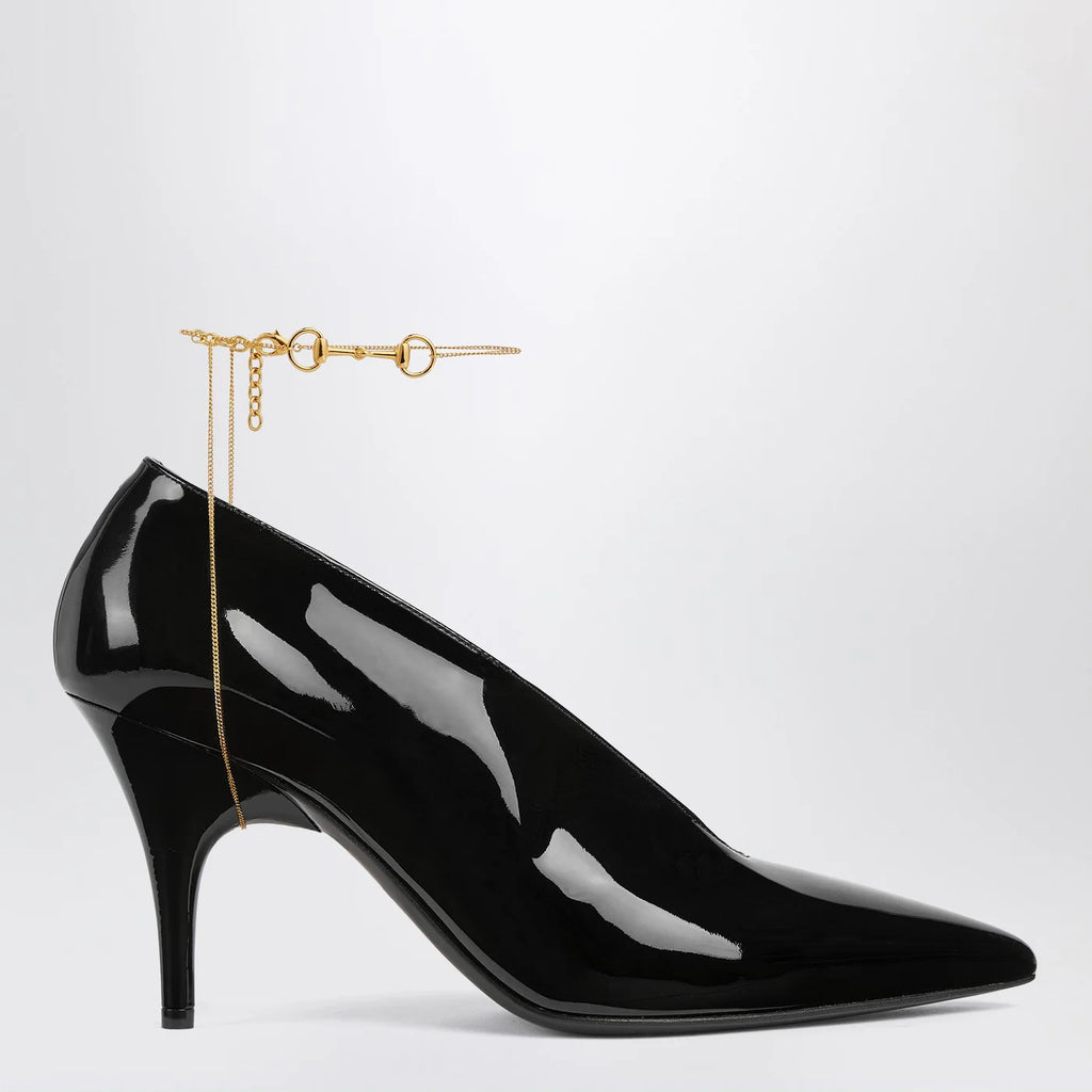 Black Gucci 97 heeled mules