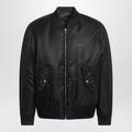 GUCCI Reversible bomber jacket in black/white mouliné fabric