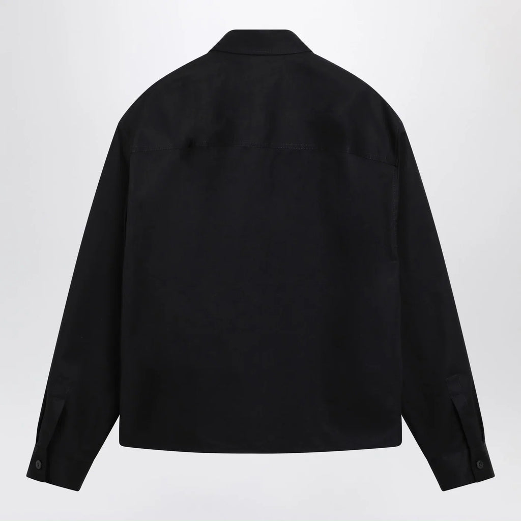 GUCCI Ink blue printed cotton twill shirt