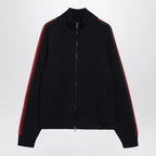 GUCCI Dark blue wool zip-up cardigan