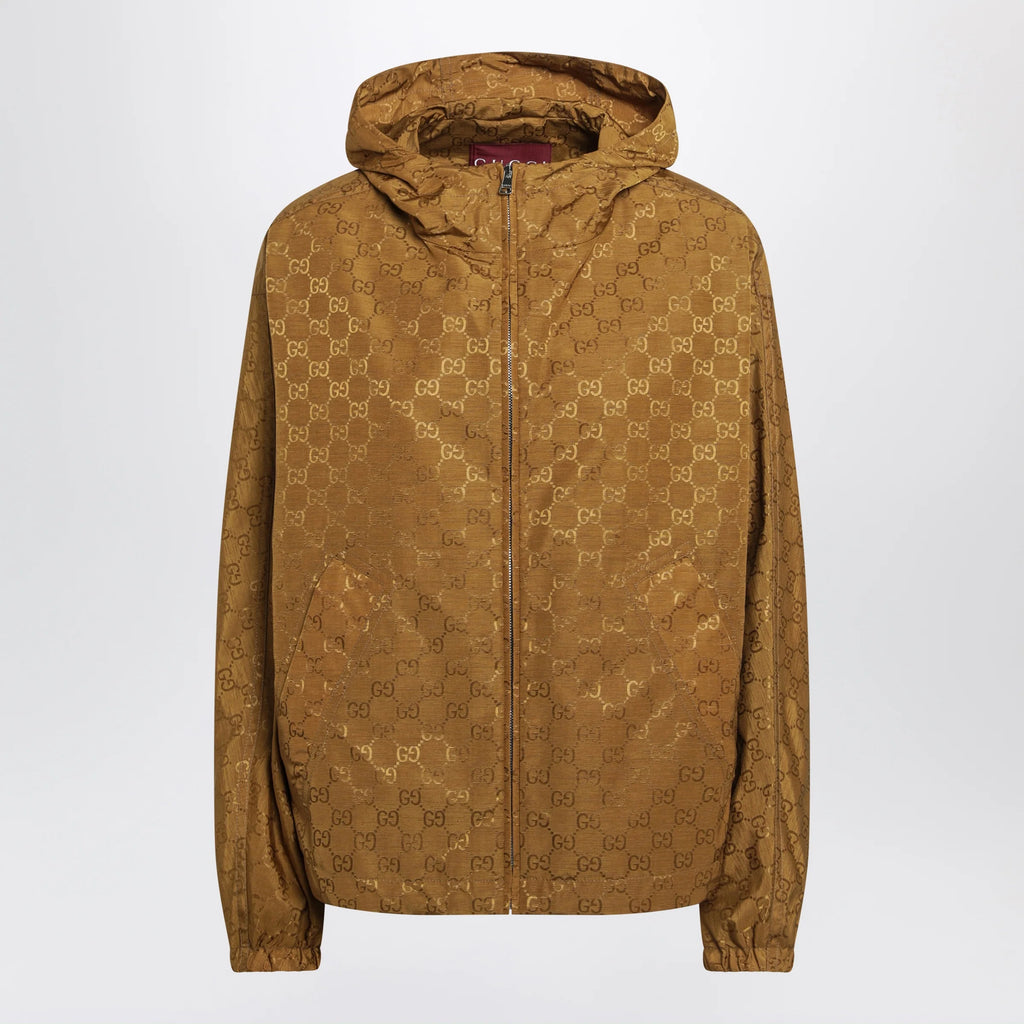 GUCCI Technical jacquard jacket with brown GG pattern