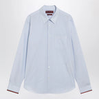 GUCCI Light blue striped shirt with Web detail