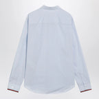 GUCCI Light blue striped shirt with Web detail