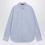 GUCCI Light blue striped cotton poplin shirt