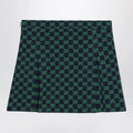 GUCCI Navy blue/green GG cotton piqué mini skirt