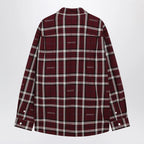 GUCCI Burgundy cotton jacquard tartan shirt
