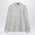 GUCCI White printed silk twill shirt