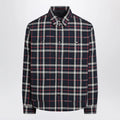 GUCCI Blue cotton jacquard tartan shirt