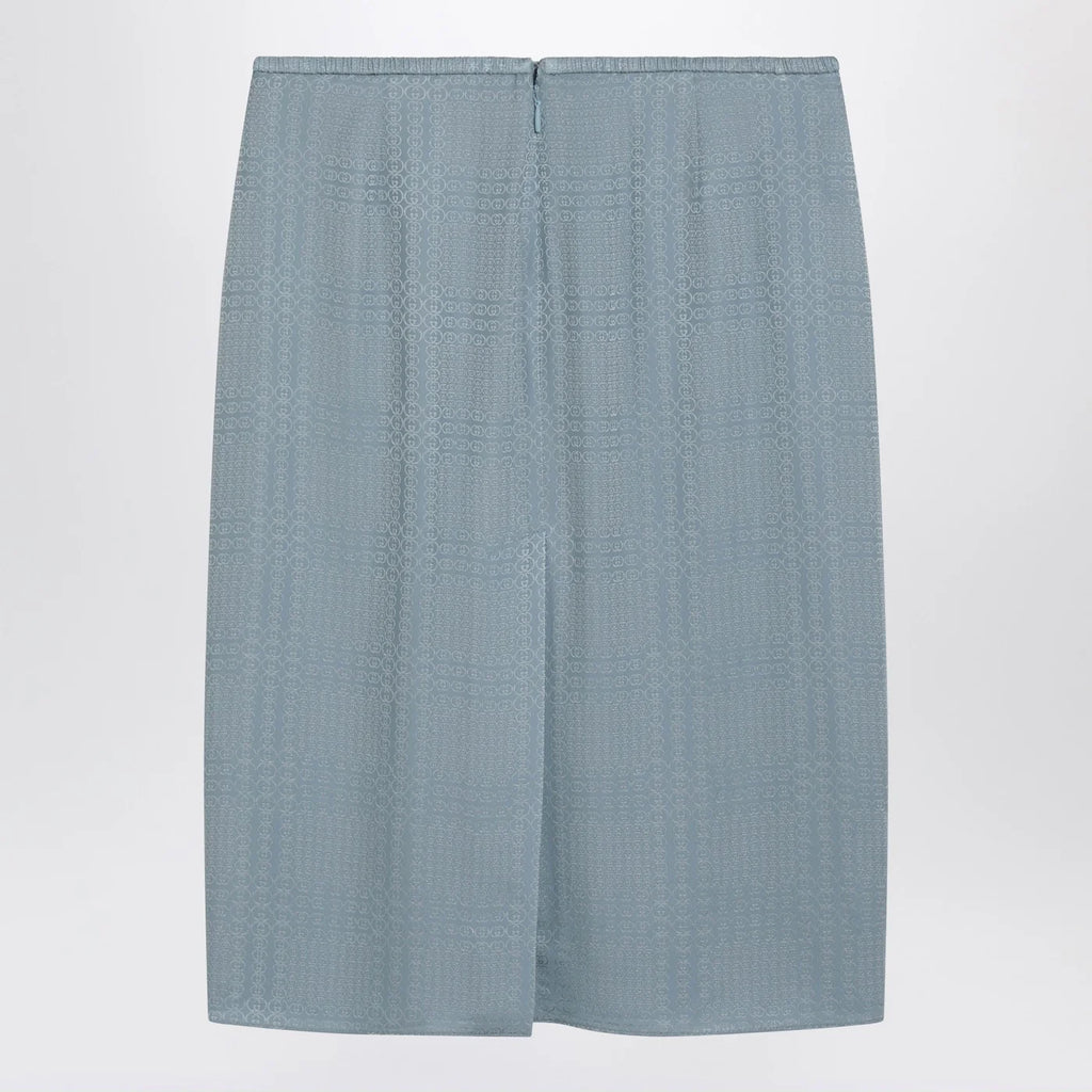 GUCCI Light blue GG jacquard silk skirt