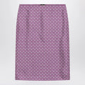 GUCCI Pink pencil skirt with horsebit print