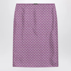 GUCCI Pink pencil skirt with horsebit print