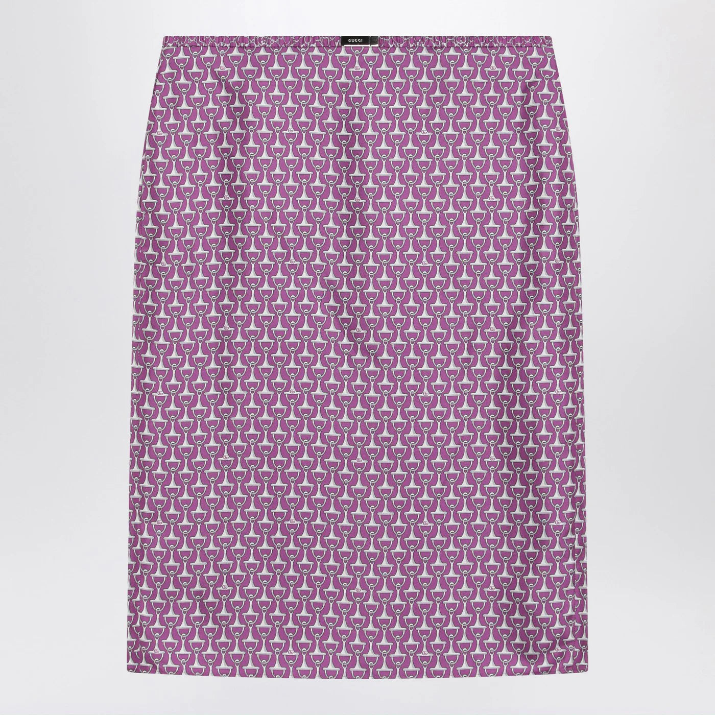 GUCCI Pink pencil skirt with horsebit print