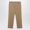 GUCCI Beige cotton trousers with Web detail