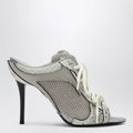 Balenciaga Stapler grey heeled sandals with distressed effect