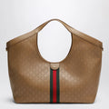 GUCCI Giglio large shopping tote in perforated GG leather beige