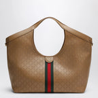 GUCCI Giglio large shopping tote in perforated GG leather beige