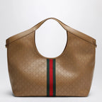 GUCCI Giglio large shopping tote in perforated GG leather beige