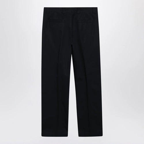 GUCCI Blue cotton trousers with logo print