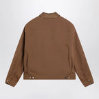 GUCCI Camel zip-up jacket with GG details