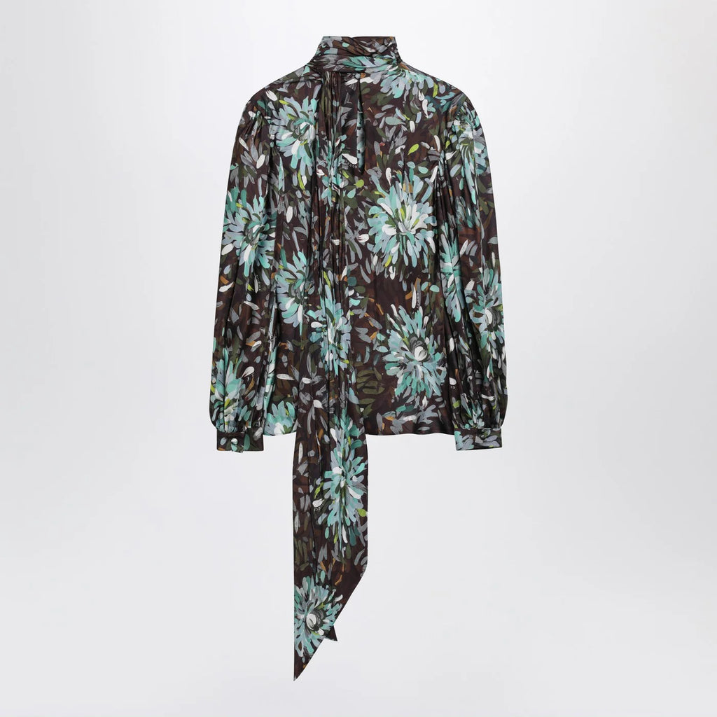 GUCCI Printed silk twill blouse