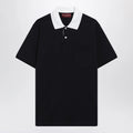 GUCCI Blue stretch cotton piqué polo shirt