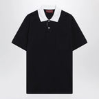 GUCCI Blue stretch cotton piqué polo shirt