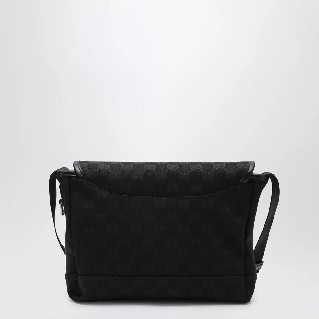 GUCCI Small black GG fabric shoulder bag