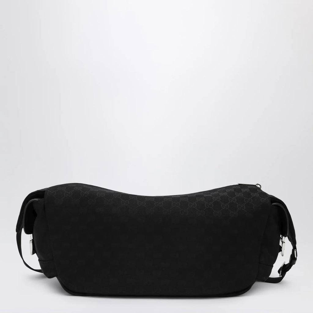 GUCCI Large black crossbody bag in GG fabric