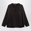 GUCCI Brown jacquard silk shirt with clamps