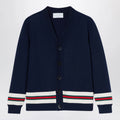 GUCCI Dark blue cardigan with Web detail