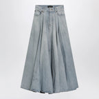 Balenciaga Light blue maxi godet denim skirt