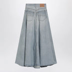 Balenciaga Light blue maxi godet denim skirt