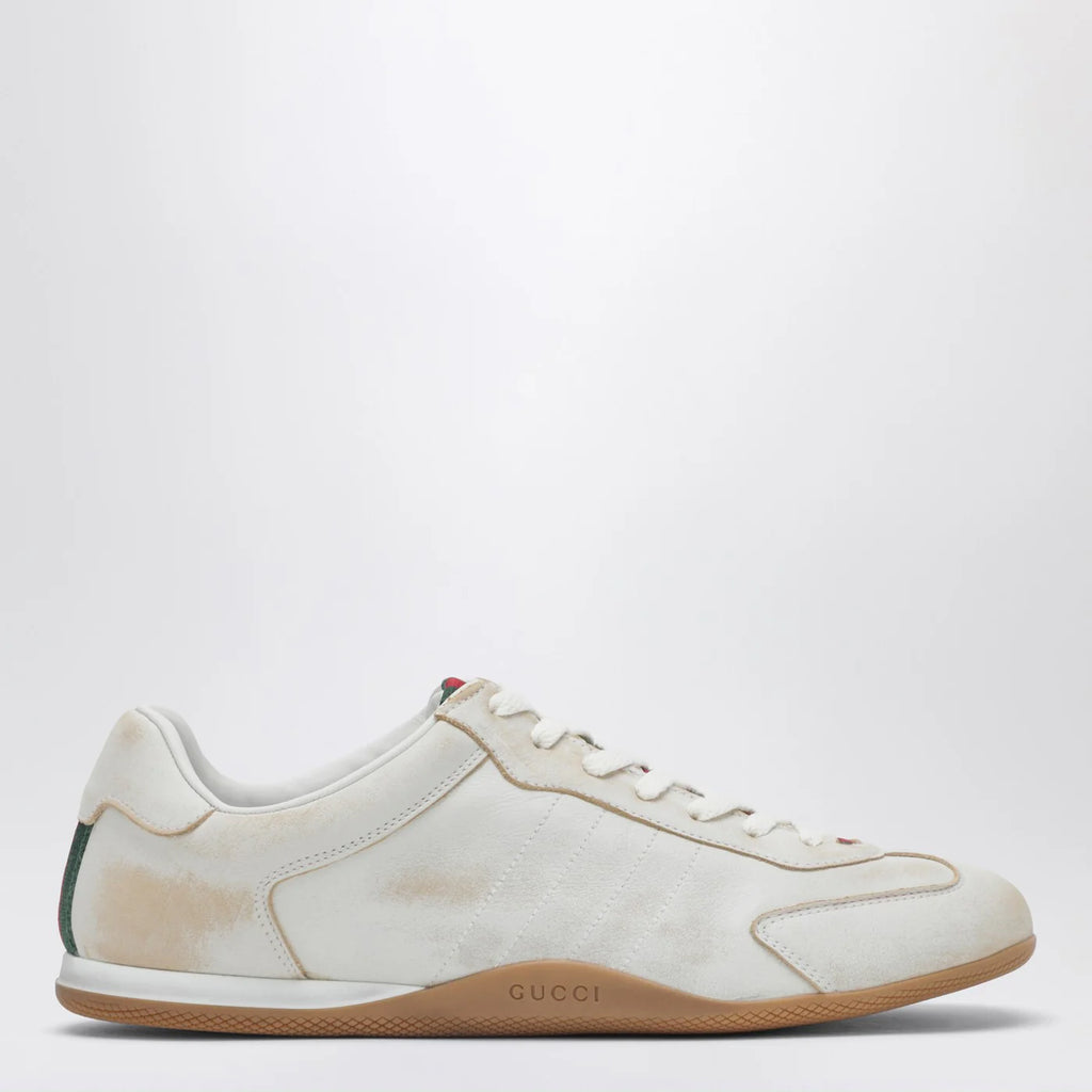 Gucci Shift Sneakers in white délavé-effect leather