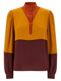 Saint Laurent Color-block Blouse