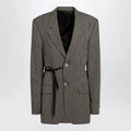 Balenciaga Vichy-pattern jacket with side lace detail