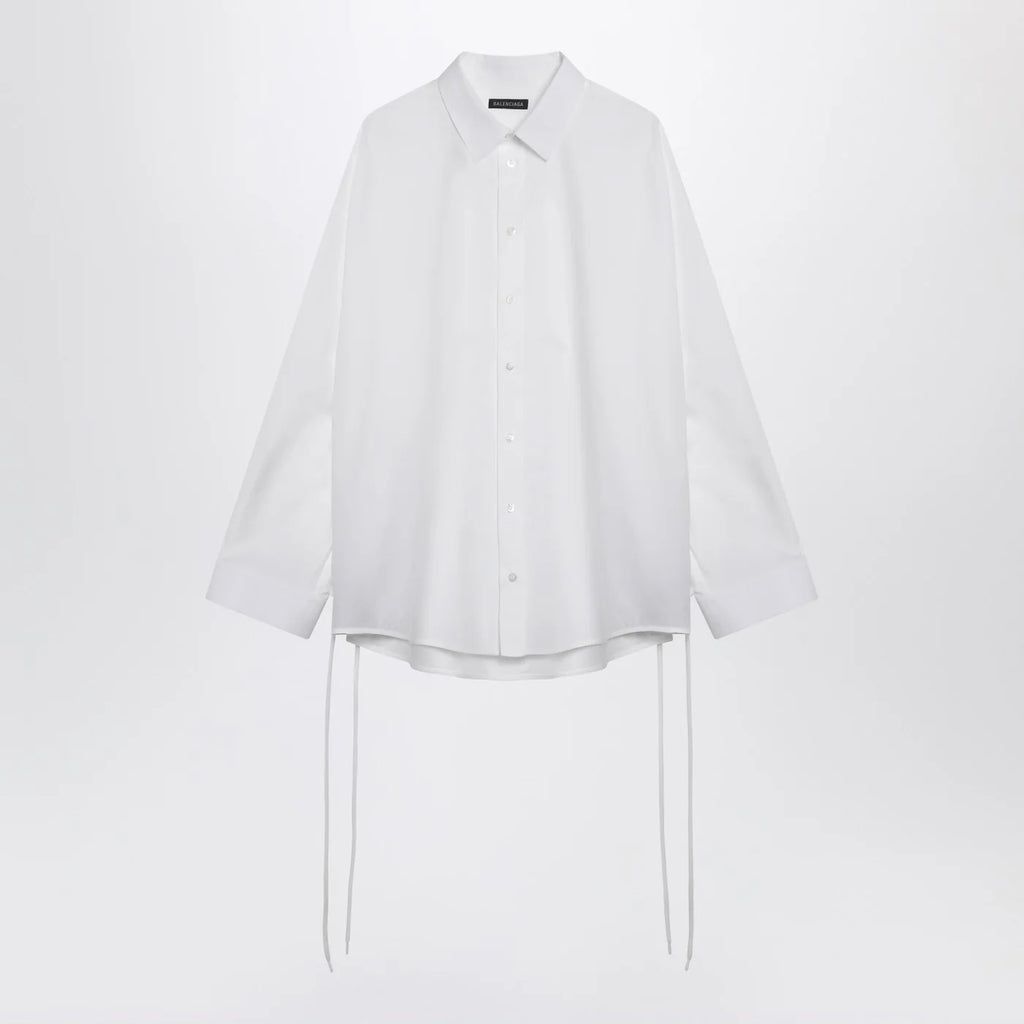 Balenciaga White cotton shirt with lace-up details