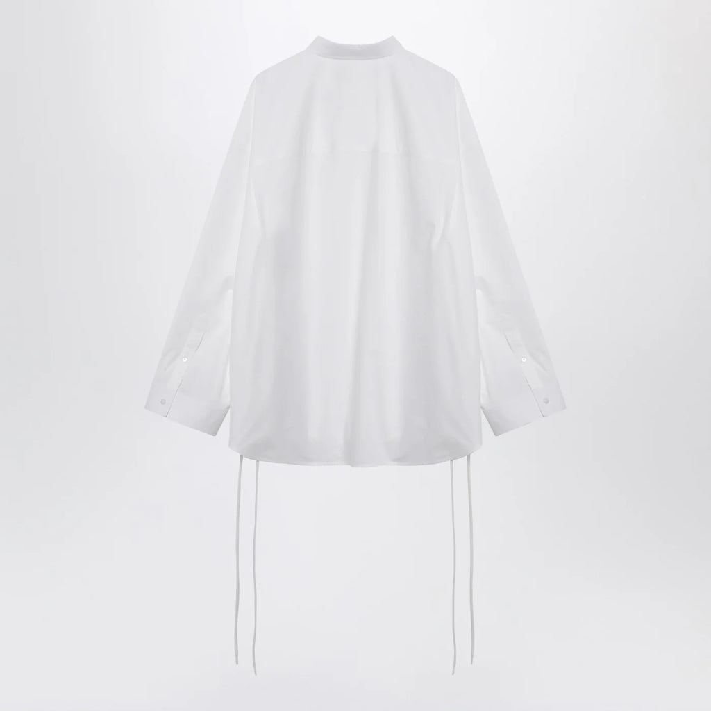 Balenciaga White cotton shirt with lace-up details